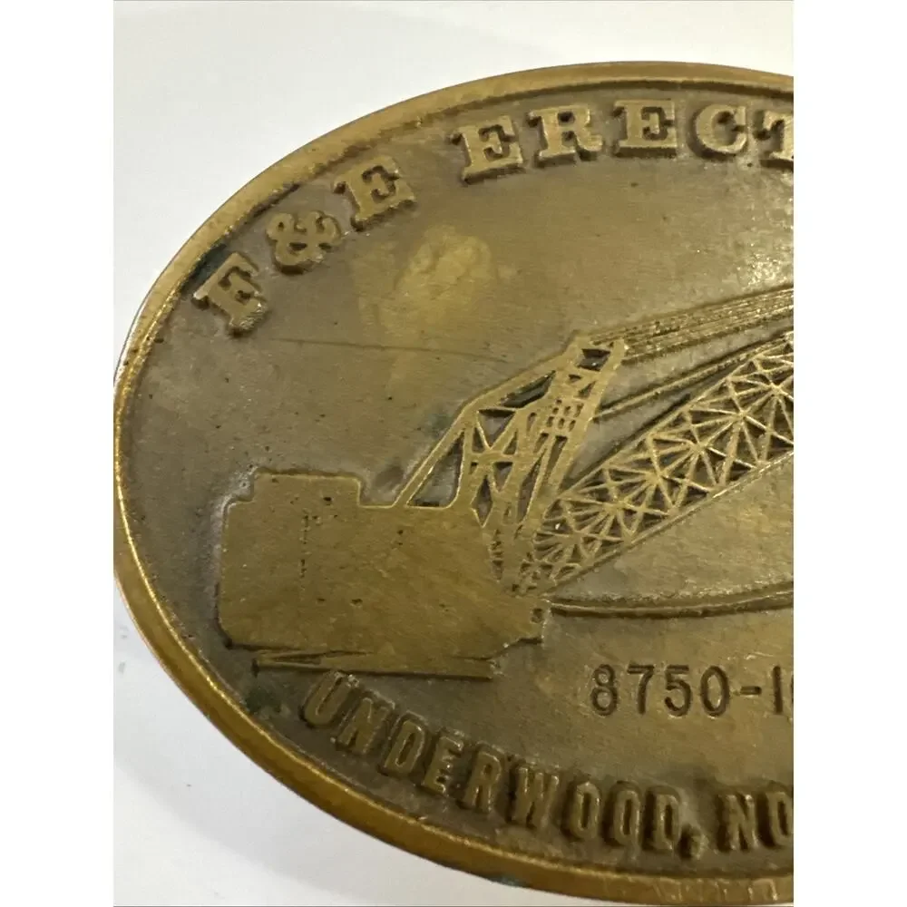 Vintage F & E Erection Co Belt Buckle 8750-16 Dragline Underwood ND